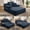 Blue, variant on 60" Plush Corduroy Convertible Sofa Bed, Adjustable Fabric Sleeper Sofa with storage pocket, Queen Size Fabric Sofa Bed with spring cushion for apartment small space, Purple