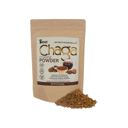 Sayan Herbal Tea, Siberian Raw Coarse Chaga Powder, Immune and Digestive Support Supplements (8 OZ)