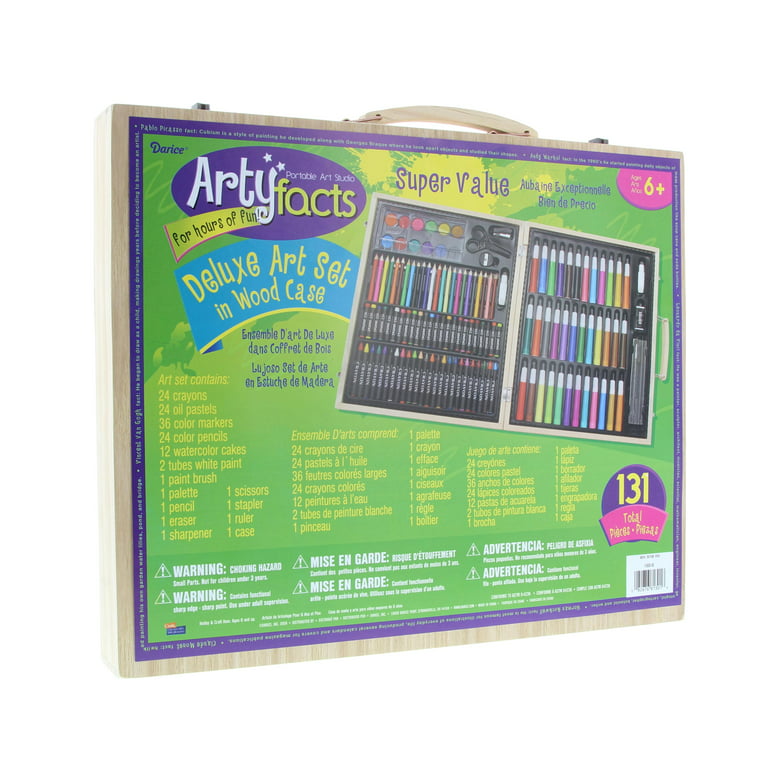  Darice 120-Piece Deluxe Art Set – Art Supplies for Drawing,  Painting and More in a Plastic Case - Makes a Great Gift for Children and  Adults