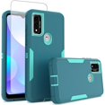 thumbnail image 1 of wonima11 Case for Moto G Play 2023/Moto G Pure/Moto G Power 2022 with Tempered Glass Screen Protector, Rugged Dual Layer Magnetic Car Mount Protective Cover for Motorola Moto G Play 2023 Teal Mint, 1 of 1