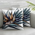 thumbnail image 3 of Orinice  Floral Throw Pillow Cushion Cover, Exotic Tropical Flowers on Branch Colorful Nature Jungle Garden Theme Image Print, Decorative Square Accent Pillow Case,  White, 3 of 5