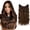 Coffee, variant on Invisible Wire Hair Extension for Women, Long Beach Wave Synthetic Hairpiece with Adjustable Transparent Headband(Slim Brown,One Size)