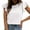 White, variant on JUUYY Womens Summer Cotton Blouses Shirts Dressy Loose Casual Ruffled Sleeve Crewneck Business Work Tops Black M