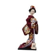 thumbnail image 3 of deevoka Traditional Statue 12in Japanese Kimono Geisha Doll Collectible Statuette Asian Dark Red, 3 of 9