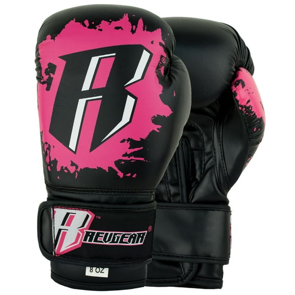 Revgear Combat Series Youth Kids Deluxe Boxing Gloves - Black/Pink