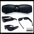thumbnail image 2 of Kush Mad Dog Biker Slim Rectangle Mens Sunglasses UV400 Narrow Minimal Steet Eyewear Shiny Black, 2 of 5