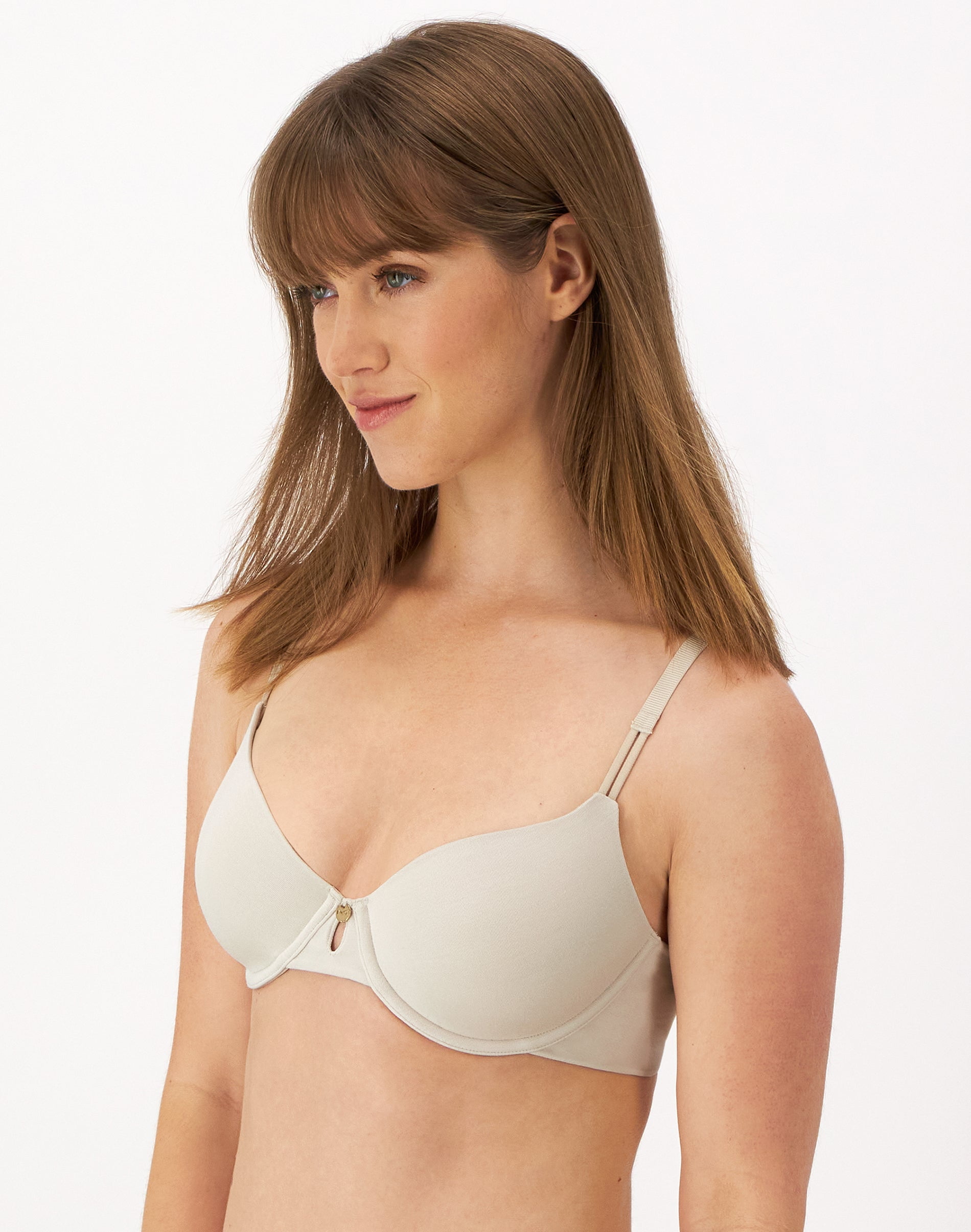 Women's Maidenform DM2403 Luxe Essentials Full Coverage T-Shirt UW (Beige Bisque 34B)