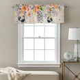 thumbnail image 3 of Pastoral Floral Valance Curtain Colored Wildflower Leaves Chicken Plant Wood Window Valances Rod Pocket Short Curtains Window Treatments for Kitchen Bedroom Bathroom Laundry 54" x 18", 3 of 9