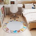 thumbnail image 4 of Janvonne Animal Alphabet Kids Area Rug - Soft ABC Learning Carpet, Non-Slip Washable Play Rug for Nursery Playroom Bedroom,47in, 4 of 9