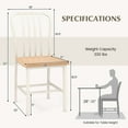 thumbnail image 3 of Costway Dining Chairs Set of 2 High Back Navy Chairs Metal Frame Footrests Kitchen White, 3 of 8