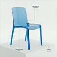 thumbnail image 6 of LeisureMod Murry Modern Lightweight Stackable Dining Side Chair in Transparent Blue, Set of 2, 6 of 10