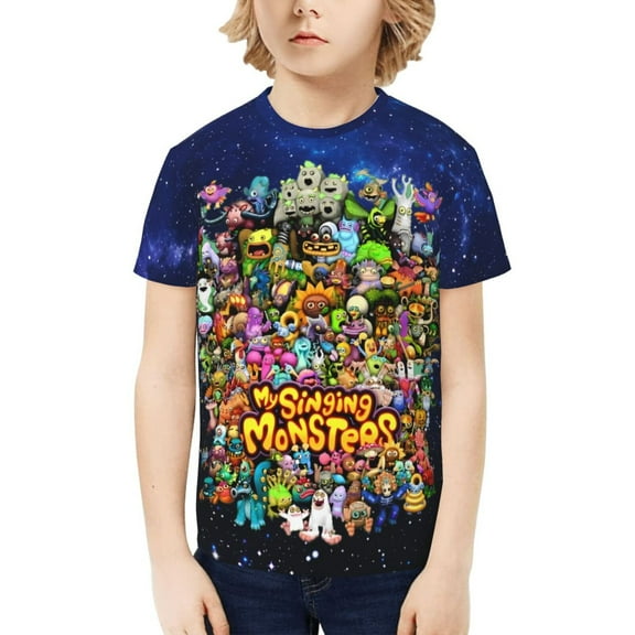 My Singing Monsters Kids T-Shirt 3d Printed Graphic T-Shirts Boys And Girls Short Sleeve Shirts For Youth Kids X-Small
