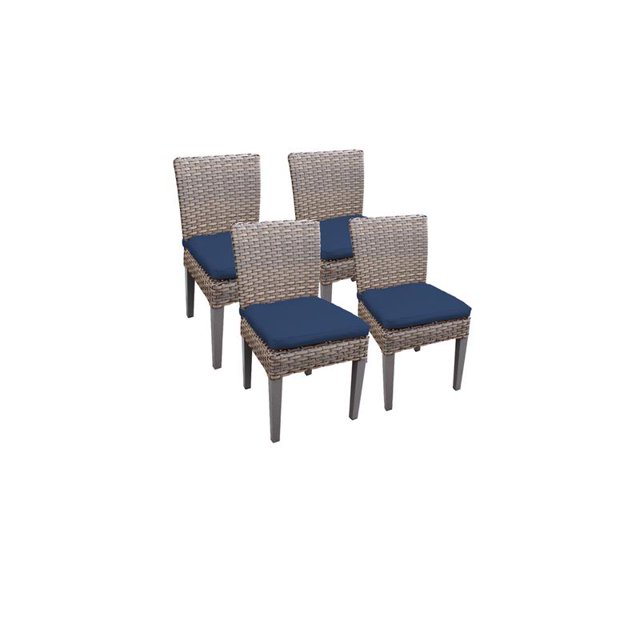 4 Monterey Armless Dining Chairs in Navy