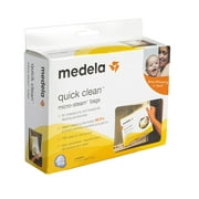 Medela Quick Clean Micro Steam Bags, 15 Count, Steam Bags for Bottles and Breast Pump Parts, Disinfects Most Breast Pump Accessories