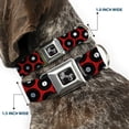thumbnail image 2 of Buckle-Down Pet Collar, Dog Collar Metal Seatbelt Buckle, Vinyl Records Red Black Gray White, 9.5 to 13 Inches 1.0 Inch Wide, 2 of 8