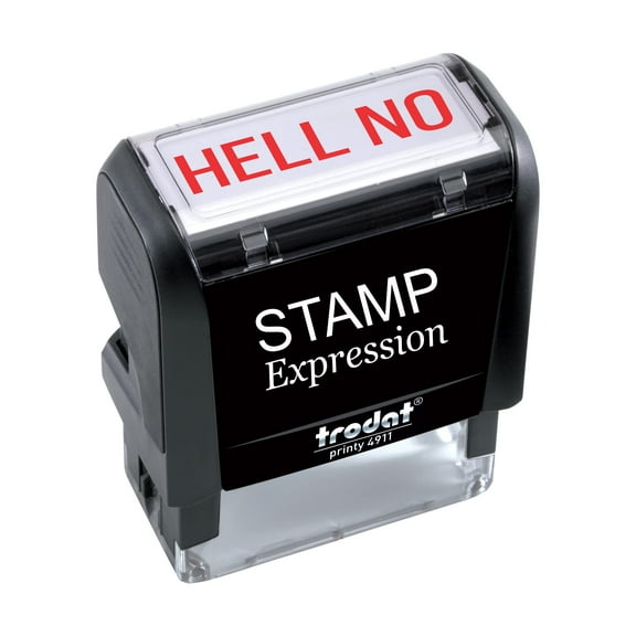 StampExpression - Hell NO Self Inking Rubber Stamp - Red Ink (A-80033)