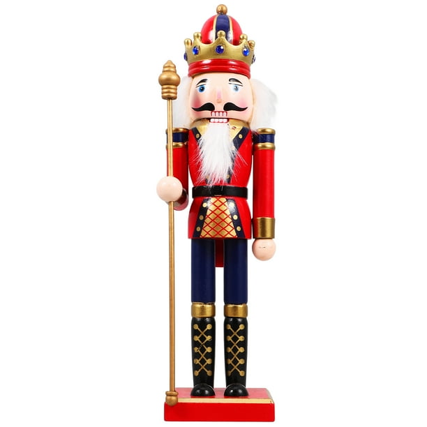 Adorno de cascanueces navideño, decoración de cascanueces, estatua de cascanueces de madera, decoración de mesa navideña