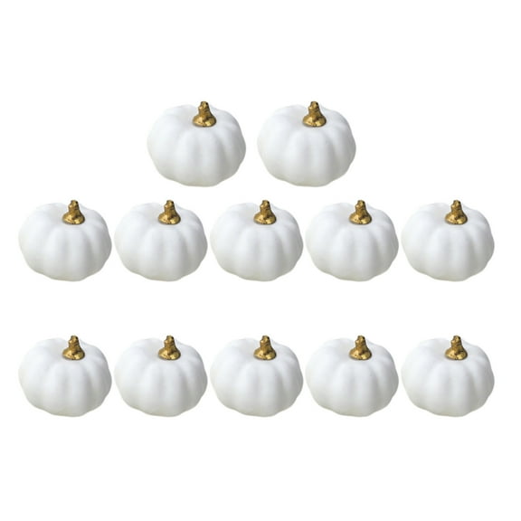 12 Pcs Plastic Pumpkins Fall Thanksgiving Pumpkins Ornaments Fall Tree Decorations Desktop Autumn Harvest Pumpkin Ball Decor for Halloween Party Tree Farmhouse Home 3 Inch