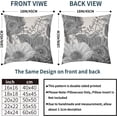 thumbnail image 5 of Vintage Flowers Pillow Covers 18x18 Inch Set of 2 Black White Grey Floral Leaves Decorative Square Throw Pillows For Couch Rustic Square Pillow Cases Home Decor For Living Room Sofa Porch Outdoor, 5 of 6