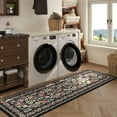 thumbnail image 3 of SwiftPulse Runners for Kitchen Runner Rug Non Slip 2'x10' Long Washable Rugs with Rubber Backing Soft Vintage Floral Carpet Runner for Kitchen, Laundry, Bedroom, Bathroom, Black, 3 of 13