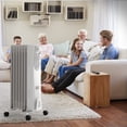 thumbnail image 3 of Costway 1500W Portable Electric Oil Filled Radiator Heater 7-Fin Safety Shut-Off  Quiet, 3 of 10