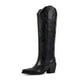 thumbnail image 1 of Botas vaqueras wetkiss para mujer, anchas, pantorrillas, hasta la rodilla, negras, 1 of 6