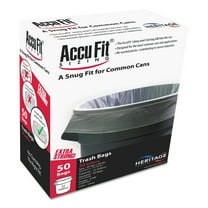 AccuFit Trash Bags, 44gal, 0.9mil, Clear, 37" x 50", 50/Box