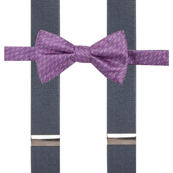 Alfani Mens Bow Tie Medium Suspenders, Purple, One Size
