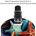 thumbnail image 4 of Square 2Pack PU Leather Starfish Cruise Luggage Tag with Privacy Cover and Name ID Tag for Travel Handbags Backpacks Luggage Tags, 4 of 6