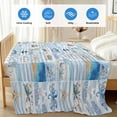 thumbnail image 4 of Blue Coastal Cooling Blanket,Lightweight Breathable Summer Throw Blanket with Double Sided Cold Effect,Turtle Nautical Anchor Octopus Starfish Coral Picnic Blankets Bed Sheet for Hot Sleepers 40"x60", 4 of 8