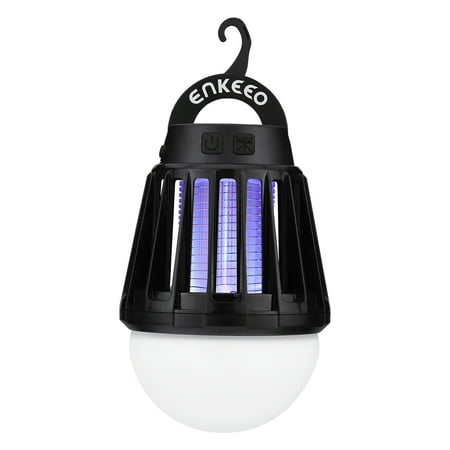 Enkeeo Mosquito Zapper Lantern Waterproof Bug Killer with 2000 mAh Rechargeable Battery, BLACK