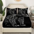YST Black Bear Sheet Set Queen,Boys Mecha Bear Sheets for Kids Adult