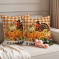 thumbnail image 2 of Fall Pumpkin Outdoor Waterproof Pillow Covers, Thanksgiving Turkey Farmhouse Sunflower Plaid Decorative Square Throw Pillowcase Sofa Cushion Sham for Patio/Couch/Chair, 20"x20" 2 Pack, 2 of 8