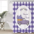 thumbnail image 4 of Truck With Lavender Shower Curtain Farm Fresh Flower Floral Purple Buffalo Check Plaid Shower Curtains for Bathroom Curtain Sets with Hooks Waterproof Fabric Bath Curtain Small Stall Size 36" x 72", 4 of 6
