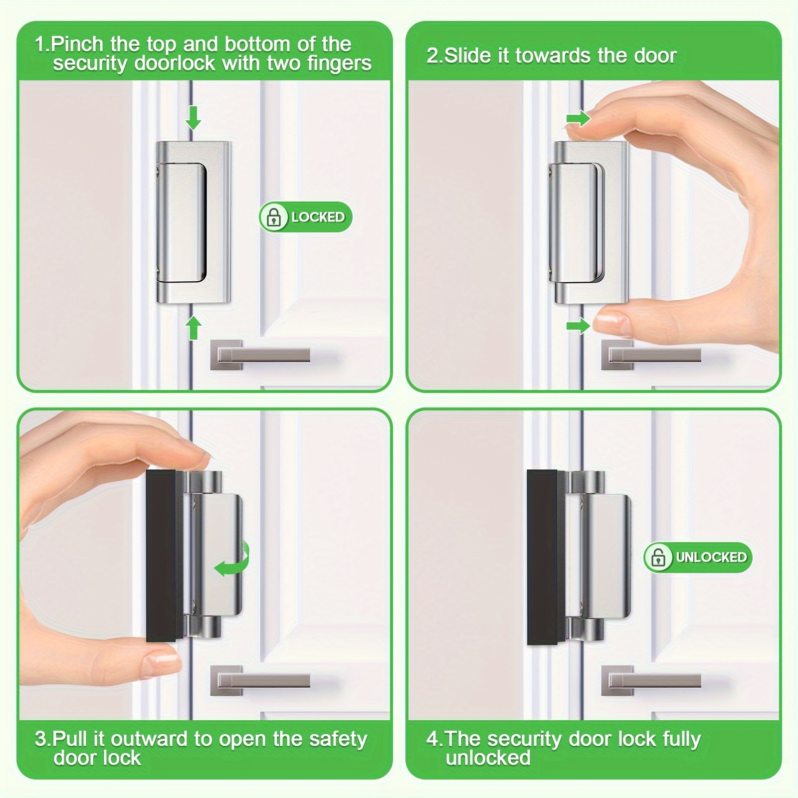 Treasem Door Reinforcement Lock, 2 Pack photo 2