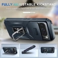 thumbnail image 3 of KOMI for Google Pixel 9/9 Pro Case with Tempered Glass Screen Protector and Camera Lens Cover,Rotated Ring Stable Kickstand,Heavy Duty Shockproof Protective Phone Cover-Blue, 3 of 5