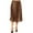 Khaki/Black, variant on Moa Collection Women's Plus Size A-Line Casual Flared High Waist Elastic Band Solid Midi Skirt