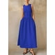 thumbnail image 4 of Vestido Maxi PRETTYGARDEN Azul Sin Mangas Patchwork XXL, 4 of 8