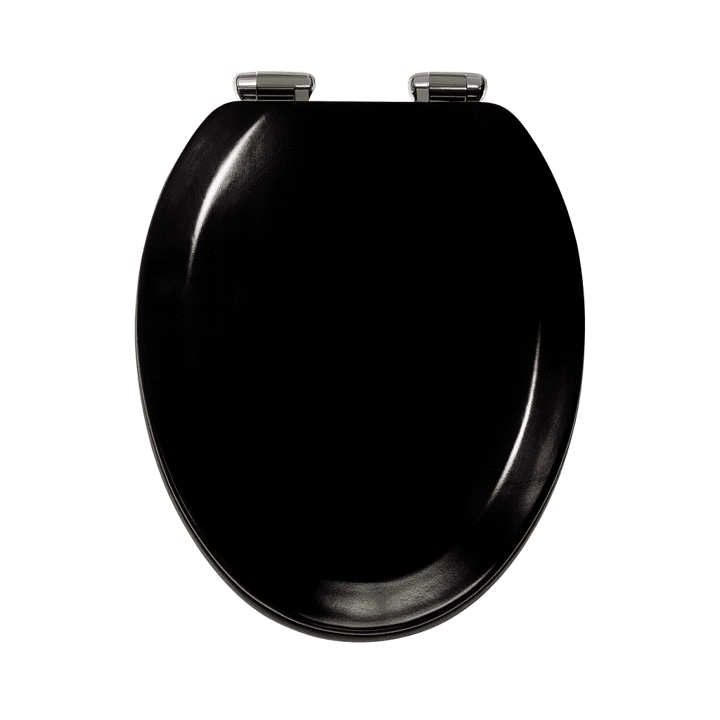 Design House Dalton Black Wood Elongated Soft Close Toilet Seat