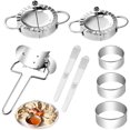 thumbnail image 1 of Juego de 8 Uds. Para hacer dumplings, moldes de prensa para dumplings de acero inoxidable, cortador de piel para dumplings, cuchara de relleno, cortador de anillo de harina, accesorios de cocina, 1 of 5