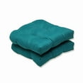 thumbnail image 1 of Pillow Perfect Outdoor Rave Teal Wicker Seat Cushion, Set of 2, 1 of 4