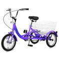 thumbnail image 1 of Lilypelle Tricycles 1 Speed 14/16 Inch Three Wheel Bike Cruiser Trike with Low-Step Through Frame/Large Basket/Backrest Saddle for Boy and Girl, 1 of 8
