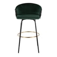 thumbnail image 4 of Claire Contemporary Glam Barstool In Black Metal And Emerald Green Velvet With Gold Metal Footrest - Set Of 2, 4 of 8