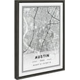 thumbnail image 4 of Kate and Laurel Sylvie Austin Modern Map Framed Canvas Wall Art by Jake Goossen, 18x24 Gray, Decorative Map Art for Wall, 4 of 8