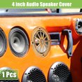 thumbnail image 2 of Unique Bargains 4' Car Speaker Grills Cover Round 4 Inch Audio Subwoofer Protector with Mounting Screws ABS Gold Tone, 2 of 8