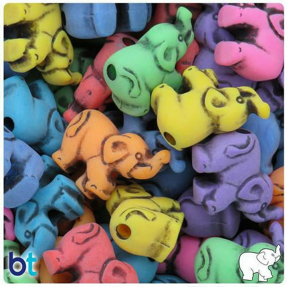 BeadTin Circus Mix Antique 25mm Elephant Pony Beads (24pcs)