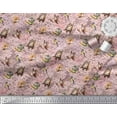thumbnail image 3 of Soimoi Polyester Crepe Fabric Owl,Squirrel & Rabbit Animal Print Fabric by The Yard 42 Inch Wide, 3 of 3
