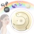 thumbnail image 1 of Auriculares Bluetooth inalámbricos de latencia con ganchos para oreja abiertos, cómodos y con traducción de IA para reuniones de aprendizaje. Beige, 1 of 7