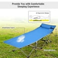 thumbnail image 6 of Costway Folding Camping Cot Heavy-Duty Outdoor Cot Bed w/ Side Storage Pocket Blue, 6 of 11