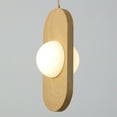 thumbnail image 3 of VIDALITE  Orbita 2-Light Natural Wood Pendant Light with Frosted Glass Shade and Integrated LED - 14" x 6", 3 of 5